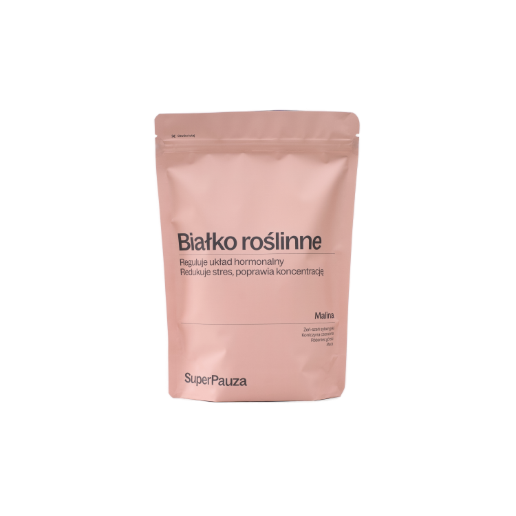 SUPERPAUZA Białko roślinne Super ukojenie - malina 750 g SUPERPAUZA Białko roślinne Super ukojenie - malina 750 g