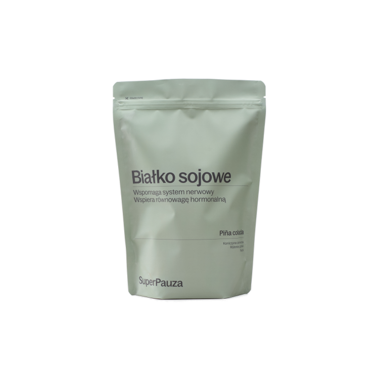 SUPERPAUZA Białko roślinne - Sojowe Super równowaga - Pina Colada 750 g SUPERPAUZA Białko roślinne - Sojowe Super równowaga - Pina Colada 750 g