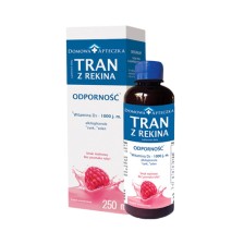 DOMOWA APTECZKA, Tran z rekina grenlandzkiego, smak malinowy, powyżej 3 roku 250 ml DOMOWA APTECZKA, Tran z rekina grenlandzkiego, smak malinowy, powyżej 3 roku 250 ml
