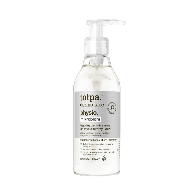 TOLPA DERMO FACE PHYSIO MIKROBIOM łagodny żel micelarny do mycia twarzy i oczu, 195 ml TOLPA DERMO FACE PHYSIO MIKROBIOM łagodny żel micelarny do mycia twarzy i oczu, 195 ml
