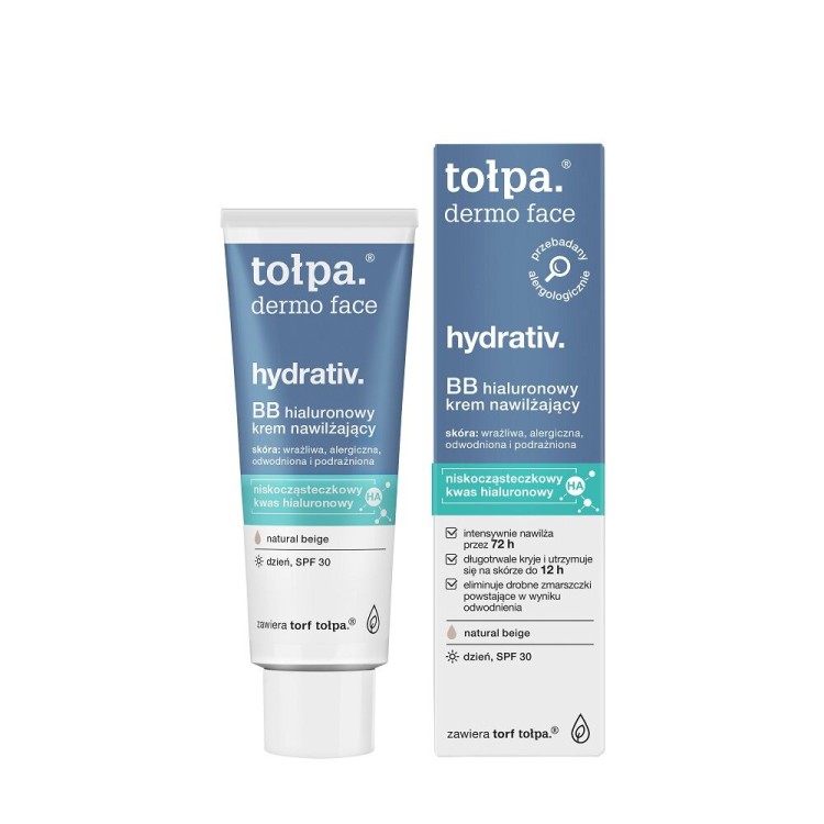 TOLPA DERMO FACE HYDRATIV BB hialuronowy krem nawilżający, dzień, SPF30, 40 ml TOLPA DERMO FACE HYDRATIV BB hialuronowy krem nawilżający, dzień, SPF30, 40 ml