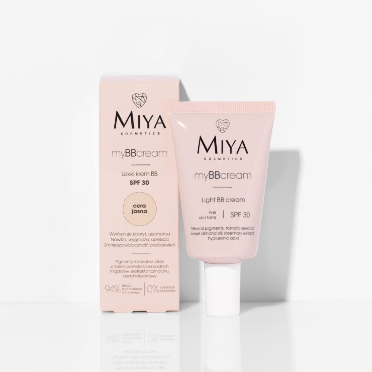Miya Cosmetics myBBcream Lekki krem BB SPF 30 jasna karnacja 40ml EXP: 09.2024
