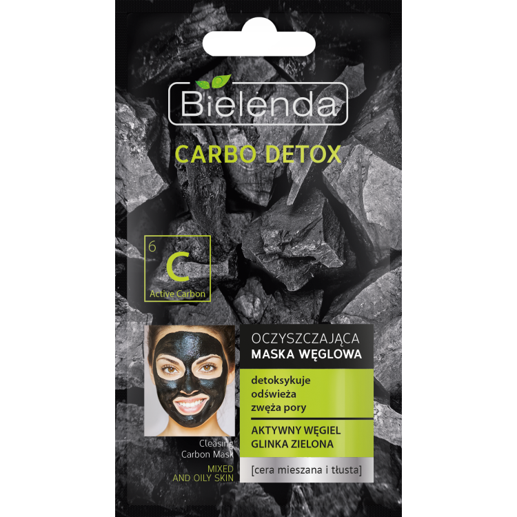 CARBO DETOX Oczyszczająca maska węglowa do cery mieszanej i tłustej, 8 g