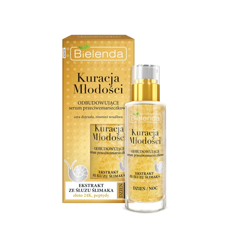 BIELENDA KURACJA MŁODOŚCI Odbudowujące serum przeciwzmarszczkowe dzień/ noc, 30ml BIELENDA KURACJA MŁODOŚCI Odbudowujące serum przeciwzmarszczkowe dzień/ noc, 30ml