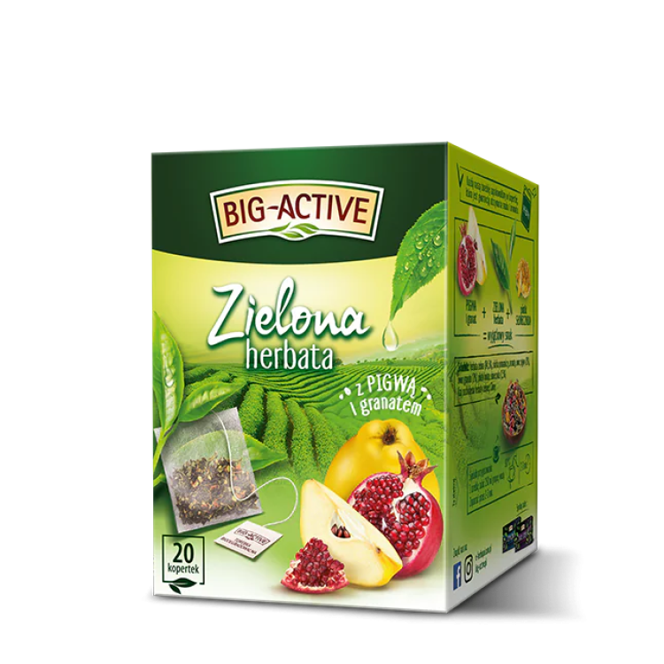 Big Active Zielona z pigwą + granat 