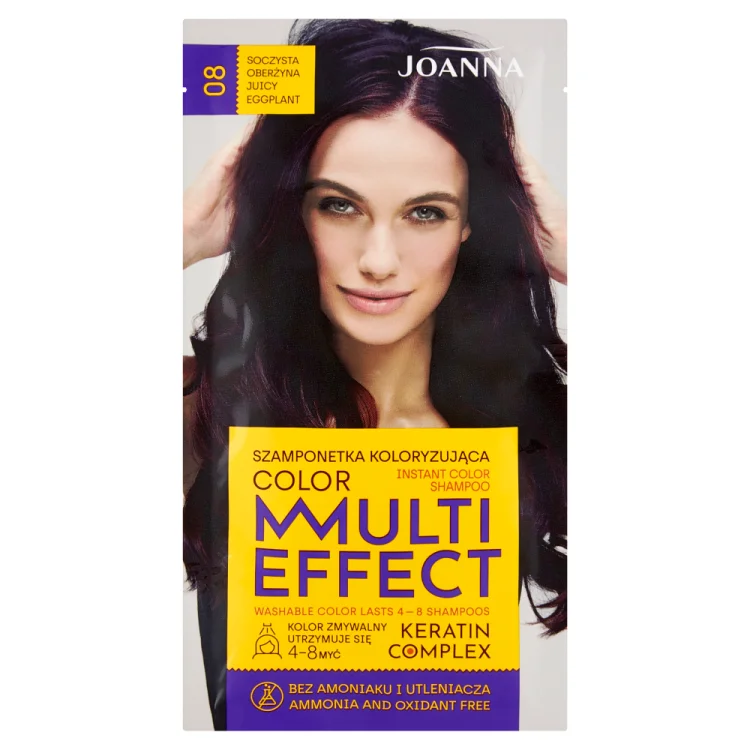 Joanna MULTI EFFECT Szamponetka koloryzujaca 08 SOCZYSTA OBERŻYNA 35 g Joanna MULTI EFFECT Szamponetka koloryzujaca 08 SOCZYSTA OBERŻYNA 35 g