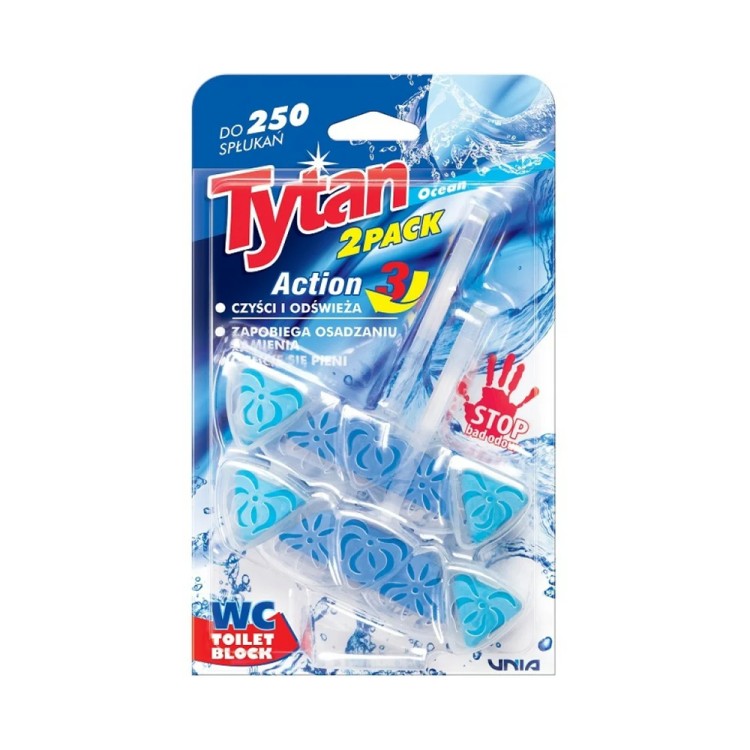 Kostka toaletowa do WC Tytan Action 3 Ocean 2x40g