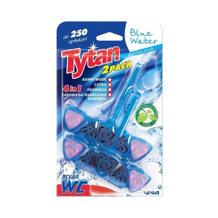 TYTAN Czterofunkcyjna zawieszka do WC  Blue Water 2x40g