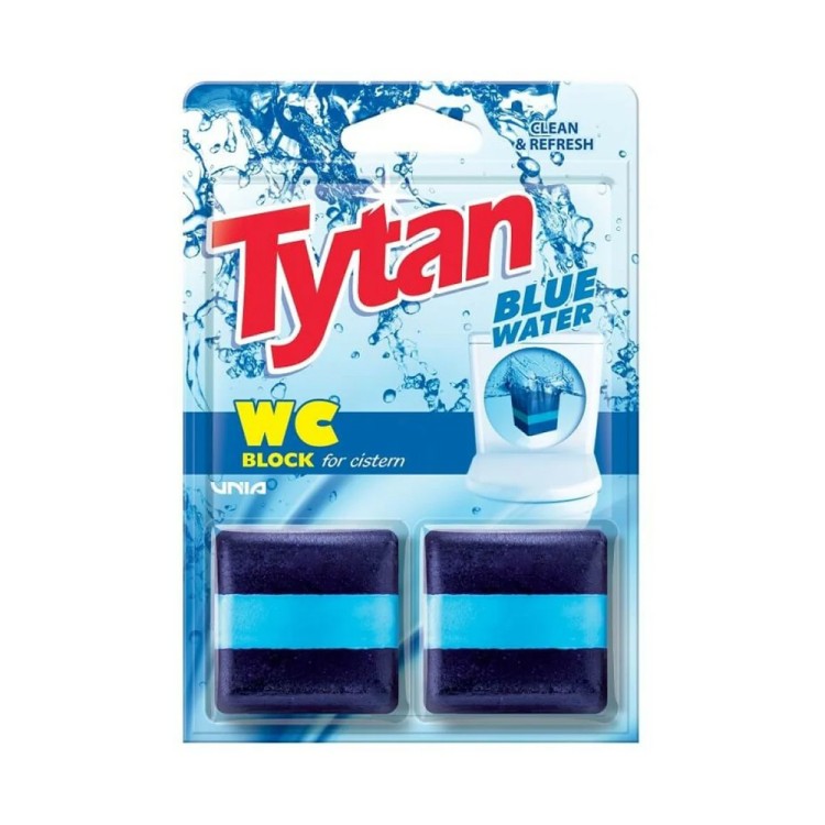 TYTAN Kostka do spłuczki barwiąca wodę  Blue Water 2x50g